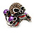 Diamante Purple Multi Skull Flex Ring - 3cm Length (Size 7/9) - view 9