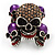 Diamante Purple Multi Skull Flex Ring - 3cm Length (Size 7/9) - view 13