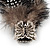 Oversized Black/White Feather 'Butterfly' Stretch Ring In Silver Plating - Adjustable - 14cm Length - view 8