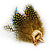 Oversized Multicoloured Feather 'Butterfly' Stretch Ring In Gold Plating - Adjustable - 9cm Length - view 5