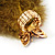 Oversized Multicoloured Feather 'Butterfly' Stretch Ring In Gold Plating - Adjustable - 9cm Length - view 6