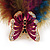 Oversized Multicoloured Feather 'Butterfly' Stretch Ring In Gold Plating - Adjustable - 9cm Length - view 3