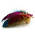 Oversized Multicoloured Feather 'Butterfly' Stretch Ring In Gold Plating - Adjustable - 9cm Length - view 4