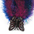 Oversized Purple/Violet/Magenta Feather 'Butterfly' Stretch Ring In Black Metal - Adjustable - 12cm Length - view 3