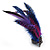 Oversized Purple/Violet/Magenta Feather 'Butterfly' Stretch Ring In Black Metal - Adjustable - 12cm Length - view 5