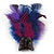 Oversized Purple/Violet/Magenta Feather 'Butterfly' Stretch Ring In Black Metal - Adjustable - 12cm Length - view 9