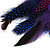 Oversized Purple/Violet/Magenta Feather 'Butterfly' Stretch Ring In Black Metal - Adjustable - 12cm Length - view 8