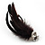 Oversized Black/White Feather 'Owl' Stretch Ring In Gold Plating - Adjustable - 13cm Length - view 6