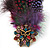 Oversized Multicoloured Feather 'Owl' Stretch Ring In Gold Plating - Adjustable - 13cm Length - view 3