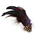 Oversized Multicoloured Feather 'Owl' Stretch Ring In Gold Plating - Adjustable - 13cm Length - view 5