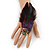 Oversized Multicoloured Feather 'Owl' Stretch Ring In Gold Plating - Adjustable - 13cm Length - view 2