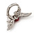Clear/Red Diamante Flying Skull Stretch Ring In Silver Tone Metal - 4.5cm Length (Size 8/9) - view 4