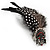 Oversized Black/White/Red Feather 'Indian Skull' Stretch Ring In Silver Plating - Adjustable - 13cm Length - view 5