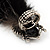 Oversized Black/White/Red Feather 'Indian Skull' Stretch Ring In Silver Plating - Adjustable - 13cm Length - view 4