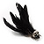 Oversized Black/White/Red Feather 'Indian Skull' Stretch Ring In Silver Plating - Adjustable - 13cm Length - view 7