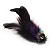 Oversized Green/Purple Feather 'Owl' Stretch Ring In Black Metal - Adjustable - 11cm Length - view 11