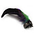 Oversized Green/Purple Feather 'Owl' Stretch Ring In Black Metal - Adjustable - 11cm Length - view 12