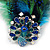 Oversized Green/Teal/Blue Feather 'Peacock' Stretch Ring In Silver Plating - Adjustable - 15cm Length - view 9