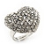 Delicate Clear Crystal 'Heart' Ring In Silver Plating - Adjustable (Size 7/8) - view 9