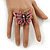 Madame Butterfly Statement Stretch Burn Gold Ring (Pink Finish) - Adjustable size 7/8 - view 4