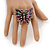 Madame Butterfly Statement Stretch Burn Gold Ring (Purple Finish) - Adjustable size 7/8 - view 5