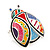 Multicoloured Enamel 'Lady Bug' Stretch Ring In Rhodium Plating - Adjustable - view 4