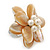 Light Light Cream Mother of Pearl/Freshwater Bead 'Flower' Ring In Silver Plating - Adjustable (Size 8/9) - 3.5cm Diameter - view 8