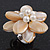 Light Light Cream Mother of Pearl/Freshwater Bead 'Flower' Ring In Silver Plating - Adjustable (Size 8/9) - 3.5cm Diameter - view 7