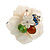 White Mother of Pearls/Multicoloured Crystal 'Flower' Ring In Silver Plating - Adjustable (Size 7/9) - 3cm Diameter - view 3