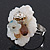 White Mother of Pearls/Multicoloured Crystal 'Flower' Ring In Silver Plating - Adjustable (Size 7/9) - 3cm Diameter - view 9