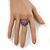 Patriotic Swarovski Crystal Union Jack 'Heart' Stretch Ring In Rhodium Plating - Adjustable - view 3
