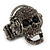 Dark Grey Crystal 'Skull Wearing Headphones' Flex Ring In Gun Metal - Adjustable - 3cm Length - view 9