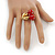 'Berry Irresistible' Crystal and Resin Cherry Ring In Gold Plating - Size 8 - view 3