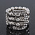 Wide Silver Plated Swarovski Crystal 'Belt' Flex Ring - Adjustable