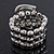 Wide Silver Plated Swarovski Crystal 'Belt' Flex Ring - Adjustable - view 5