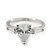 Rhodium Plated Pear Cut CZ Crystal 'Nephthys' Solitaire Ring - 10mm length - view 7