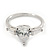 Rhodium Plated Pear Cut CZ Crystal 'Nephthys' Solitaire Ring - 10mm length - view 8