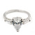 Rhodium Plated Pear Cut CZ Crystal 'Nephthys' Solitaire Ring - 10mm length - view 10