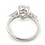 Rhodium Plated Pear Cut CZ Crystal 'Nephthys' Solitaire Ring - 10mm length - view 5