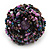 Large Purple/Pink/Black Glass Bead Flower Stretch Ring - Adjustable - view 2