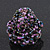 Large Purple/Pink/Black Glass Bead Flower Stretch Ring - Adjustable - view 5