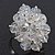 Transparent White Cluster Ring In Silver Plating - Adjustable (Size 8/9)