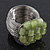 Wide Rhodium Plated Wire Light Green Glass Bead Band Ring - view 3