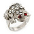 Clear Swarovski Crystal 'Frog' Rhodium Plated Ring -  (Expandable. Size 7/8) - view 8