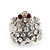 Clear Swarovski Crystal 'Frog' Rhodium Plated Ring -  (Expandable. Size 7/8) - view 3