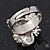 Clear Swarovski Crystal 'Frog' Rhodium Plated Ring -  (Expandable. Size 7/8) - view 5