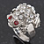 Clear Swarovski Crystal 'Frog' Rhodium Plated Ring -  (Expandable. Size 7/8) - view 2