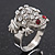 Clear Swarovski Crystal 'Frog' Rhodium Plated Ring -  (Expandable. Size 7/8) - view 6