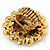 'Diva Blossom' Crystal and Ceramic Flower Ring in Gold Tone - Adjustable size 7/8 - view 4