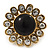 'Diva Blossom' Crystal and Ceramic Flower Ring in Gold Tone - Adjustable size 7/8 - view 2